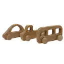 Wooden Vehicle Set – 3-Piece Natural Beechwood Toy Set for Kids Ages 3+ – Includes Wooden Car, Truck, and Bus – Montessori Educational Push Toy – Handmade, Non-Toxic Finish