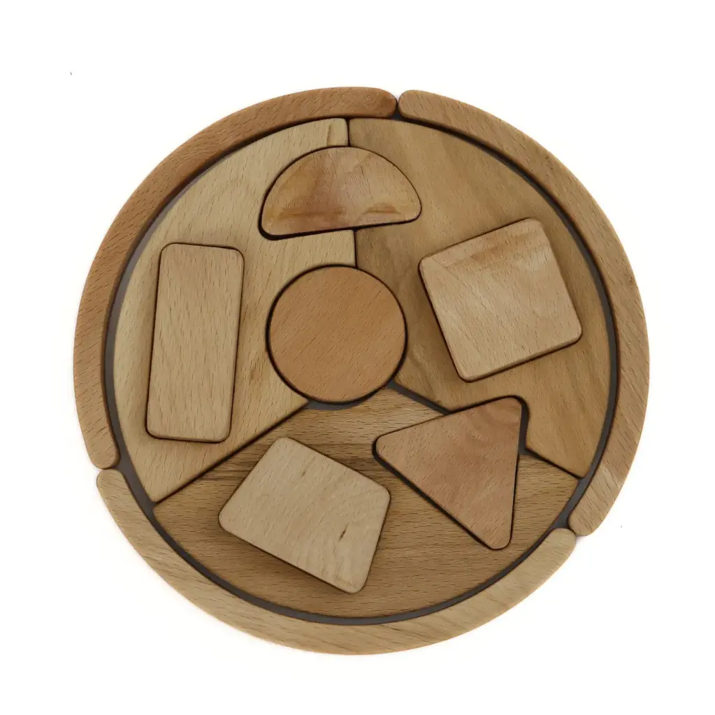 Natural Beech Wooden Shape Sorter – Montessori Waldorf Toy for Toddlers | Fine Motor Skills, Balance & Shape Recognition | Handcrafted Educational Toy for Kids Ages 3+