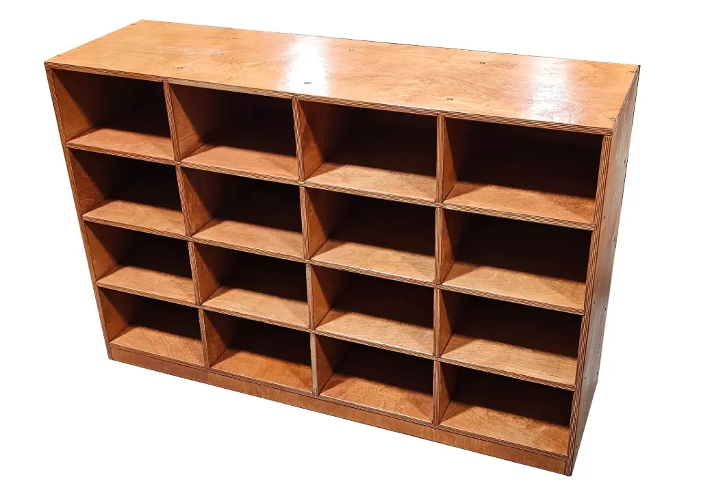 16-Cubby Storage Cabinet, 32in, Classroom Furniture - 32 x 13 x 48 in