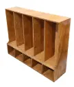 5-Section Classroom Coat Locker with Bench, Cubbies and 10 Hooks - 36 x 13 x 45 in