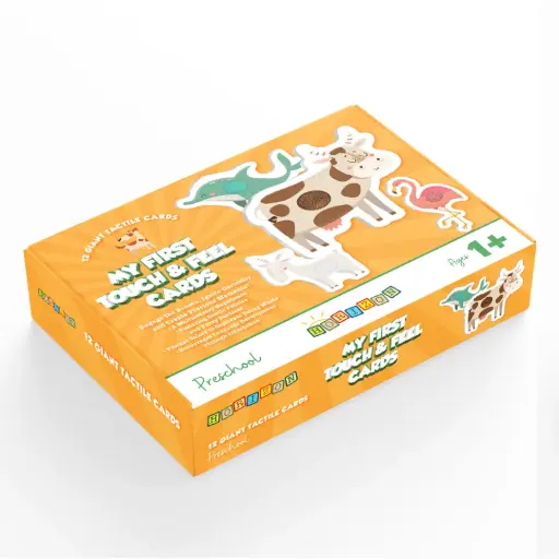 [H-My1stTouch] My First Touch & Feel Cards Puzzle for Babies Above 1 Year of Age with 12 Giant Tactile Cards by Horizon Education
