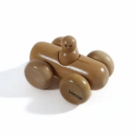 [HETYSOSC] Wooden Sausage Car with One Peg Doll – Montessori Toy for Toddlers (Ages 3+)