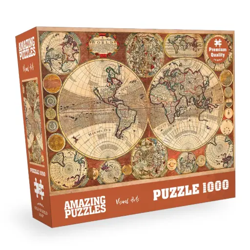 [AP-OldMap] Old World Map - 1000 Piece Jigsaw Puzzle for Kids and Adults 19x27in