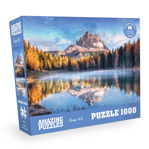 [AP-LakeAntorno] Lake Antorno, Italy - 1000 Piece Jigsaw Puzzle for Kids and Adults 19x27in