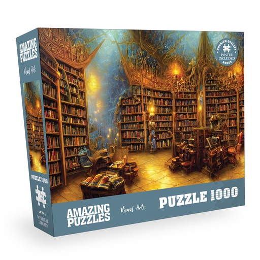 [AP-MysticalLibrary] Mystical Library - 1000 Piece Jigsaw Puzzle for Kids and Adults 19x27in