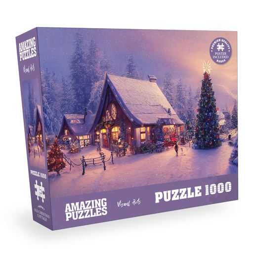 [AP-OldXmasCottage] Old Christmas Cottage - 1000 Piece Jigsaw Puzzle for Kids and Adults 19x27in