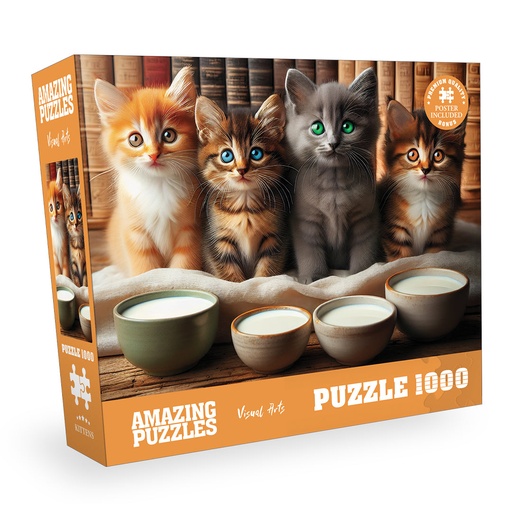[AP-Kittens] Kittens - 1000 Piece Jigsaw Puzzle for Kids and Adults 19x27in